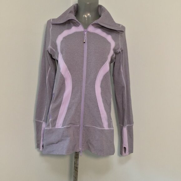 lululemon athletica Jackets & Blazers - Lululemon Stride Jacket Brushed Lilac Heathered Coal Wee Stripe/Lilac Size 8